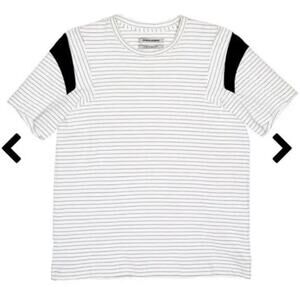 Public School New York Men's Gital Pinstripe T-Shirt White Black Size XS